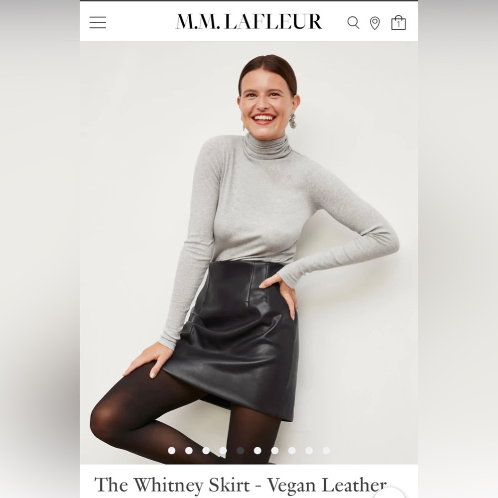 The Whitney Skirt - Vegan Leather, Black